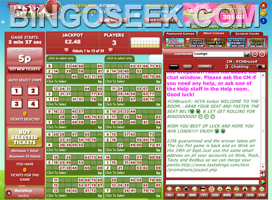 Tasty Bingo Lobby