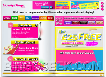 Gossip Bingo Lobby