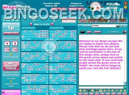 Moon Bingo Lobby